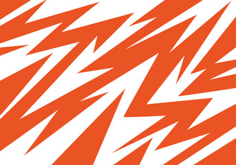 "Radical Lines: Orange and White Contrast,spikes and zigzag pattern