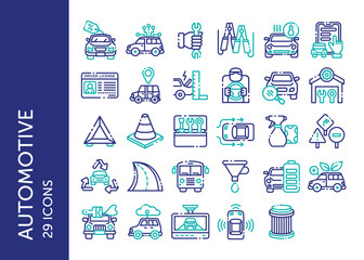 Automotive icon pack. Set icon design