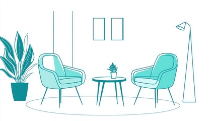 Modern Living Room Illustration