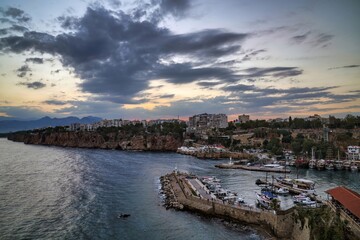Fototapeta premium Kaleici Old Town, Antalya, Turkey. Marina and old harbor 