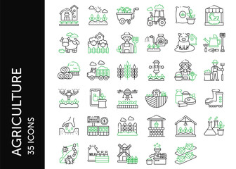 Agriculture icon pack. Set icon design