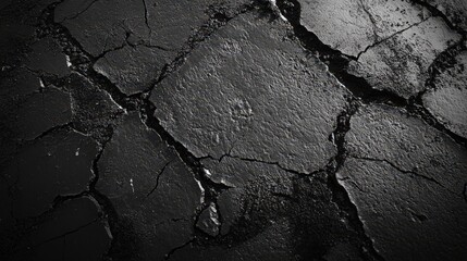 Dark Cracked Surface Abstract Texture Background