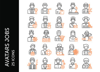 Obraz premium Avatar Jobs icon pack. Set icon design