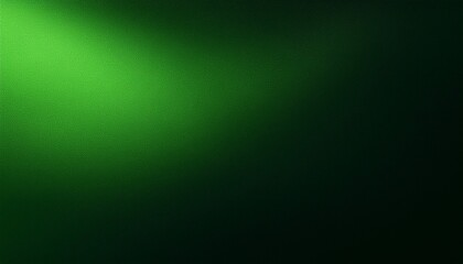 Glowing green grainy texture background blurred light gradient black green dark banner backdrop