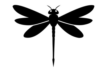High-Quality Dragonfly Silhouette Vector Illustration  Isolated on Transparent Background