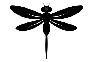 Silhouette vector illustration of a dragonfly isolated on a transparent background