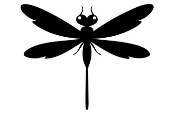 High-Quality Dragonfly Silhouette Vector Illustration  Isolated on Transparent Background