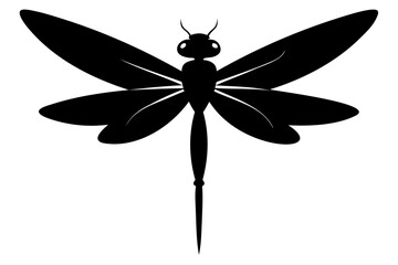 High-Quality Dragonfly Silhouette Vector Illustration  Isolated on Transparent Background