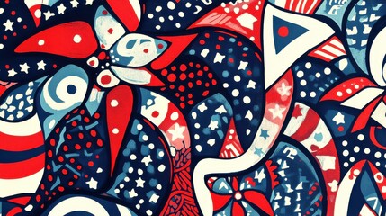 USA Flag Pattern Incorporated in a Festive Design