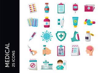 Medical icon pack. Set icon design