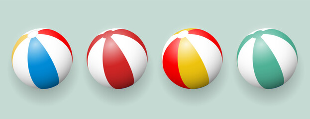 beach ball element set. can be used for summer design background.