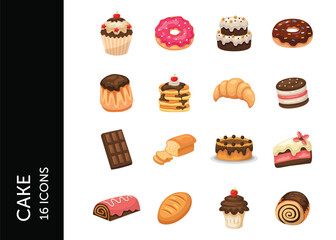 Cake icon pack. Set icon design