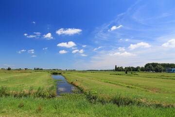 Polder fields in Zaandijk, Netherlands
