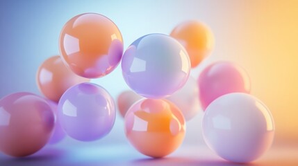 Bright Balloons in Minimalist Harmony, Evoking Joy and Simplicity