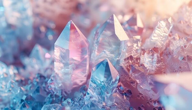 Kristalle in Pink und Blau