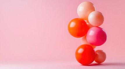 Bright Balloons in Minimalist Harmony, Evoking Joy and Simplicity