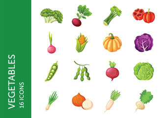 Vegetables icon pack. Set icon design