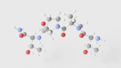rapastinel molecule 3d, molecular structure, ball and stick model, structural chemical formula antidepressant