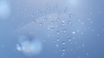trimipramine molecular structure, 3d model molecule, antidepressant structural chemical formula view from a microscope