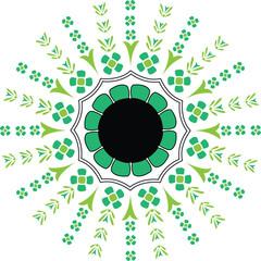 abstract floral mandala background with flowers