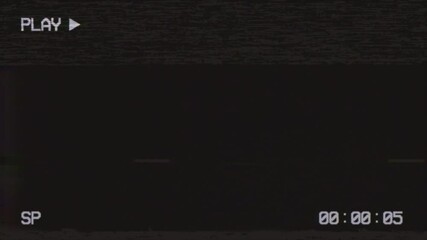 Old VHS camera interface with noise and flickering. VHS recording with time code. VCR play symbol. VHS defects and artifacts. Old damaged tape cassettes. Retro vintage background. VCR interface. - Powered by Adobe