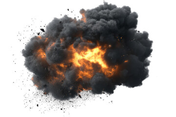 Explosive fireball eruption graphics background png transparent effect dark smoke clouds action scene