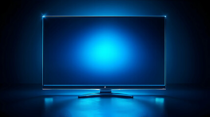 Modern TV, illuminated, studio shot, showcasing display