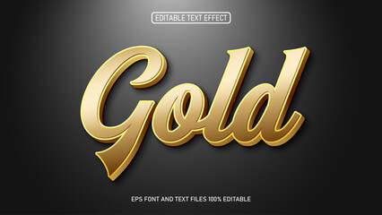 Gold text 3d style editable text effect
