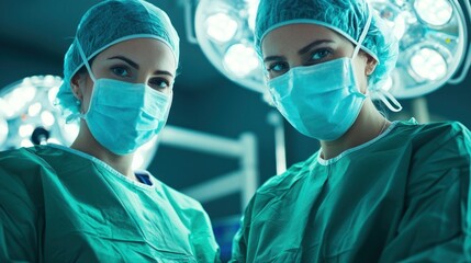 Collaborative surgeons and nurses performing surgery in an operating room medical environment gigapixel quality