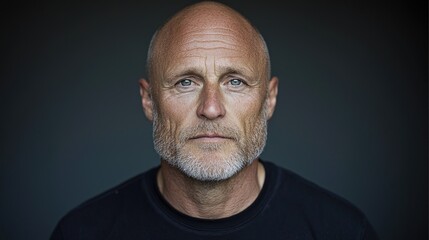 Obraz premium Serious Man Portrait Against Dark Background. Possible Use Stock Photo