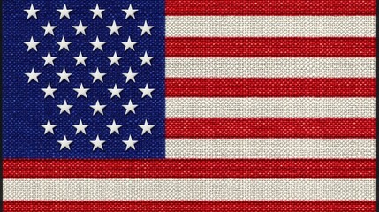 Fototapeta premium Closeup of USA flag stitching with detailed texture