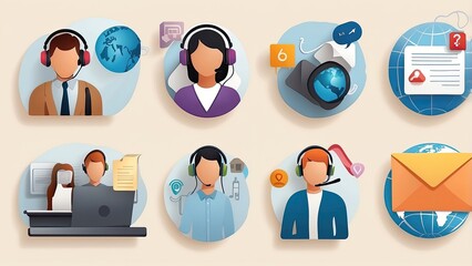 "Collection of Contact Icons: PNG Design Elements"