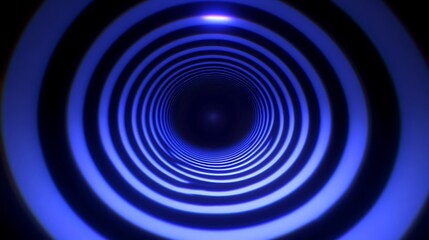 Obraz premium Abstract Circular Hypnotic Tunnel Background of Blue and Black Rings Optical Illusion Design