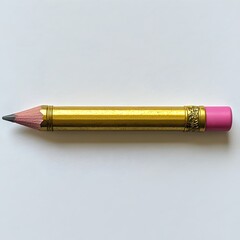 Elegant pink pencil with shiny gold tip perfect for stylish notetaking