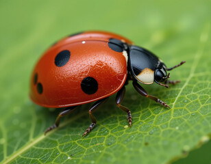 Fototapeta premium Nature’s Charm: The Delightful Beauty of Ladybugs