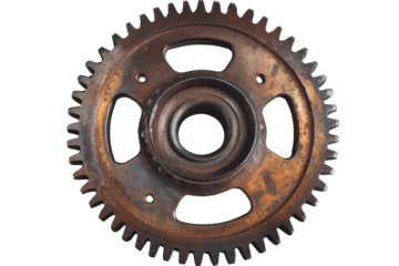 Industrial gear png transparent background for mechanical design projects in diverse environments