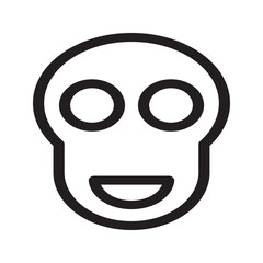 Solid icon of a skull laughing with an open mouth, visible teeth, and hollow eyes conveying joy or amusement.