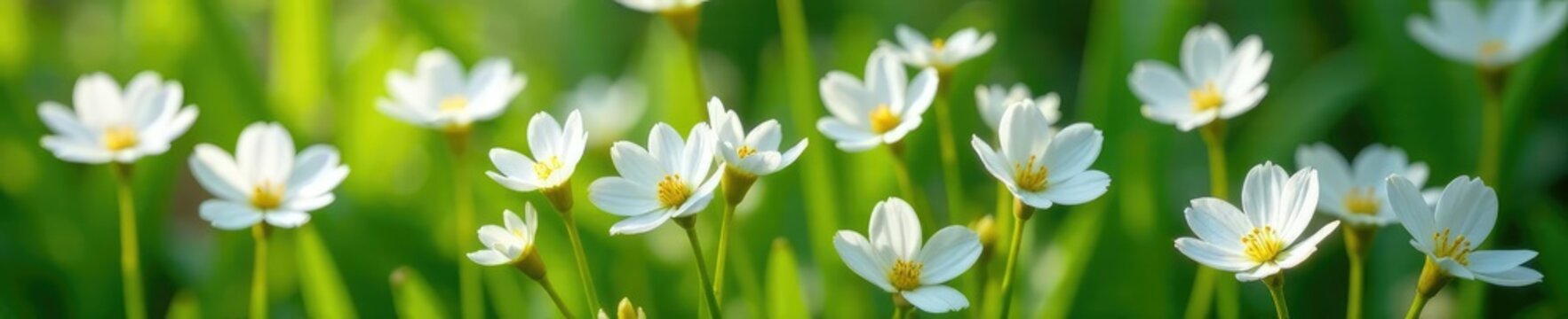 White manolia flowers in full bloom with long stems, greenery, garden