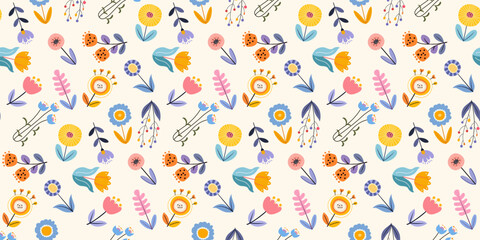 Floral seamless pattern, small floral background for print, textile, card, fabric