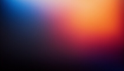 Obraz premium Dark blurry abstract gradient background, grainy texture, pink, orange, blue, black colors, copy space