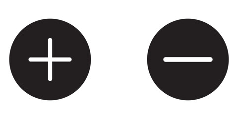 Obraz premium Plus and minus signs vector icons set