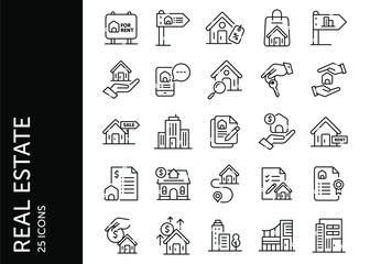 Real Estate icon pack. Set icon design