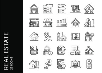 Real Estate icon pack. Set icon design