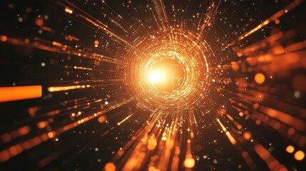 golden light tunnel abstract background