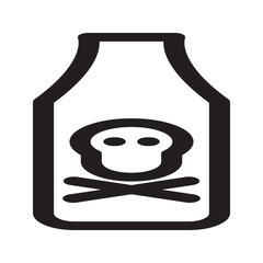Poison bottle with skull symbol, line icon.