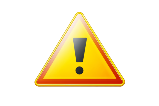 Safety awareness warning sign png transparent background for digital graphic design in workplace environment clear visuals for effective communication