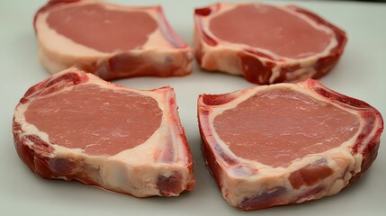 Fototapeta premium Raw Lamb Chops Ready for Cooking Gourmet Meat