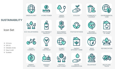 Environment icon design elements vector set