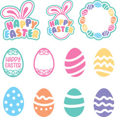 Cute colorful easter decorations collection