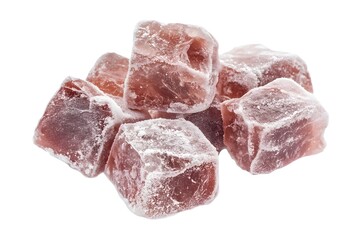 Frozen meat chunk isolated on white background.